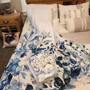 Wayfair Basics Blue and White Floral Shower Curtain